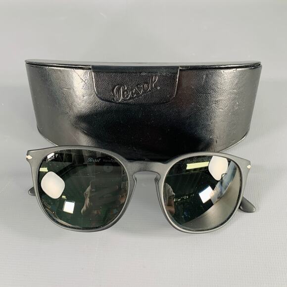 PERSOL Black Silver Acetate Sunglasses - Picture 7 of 8